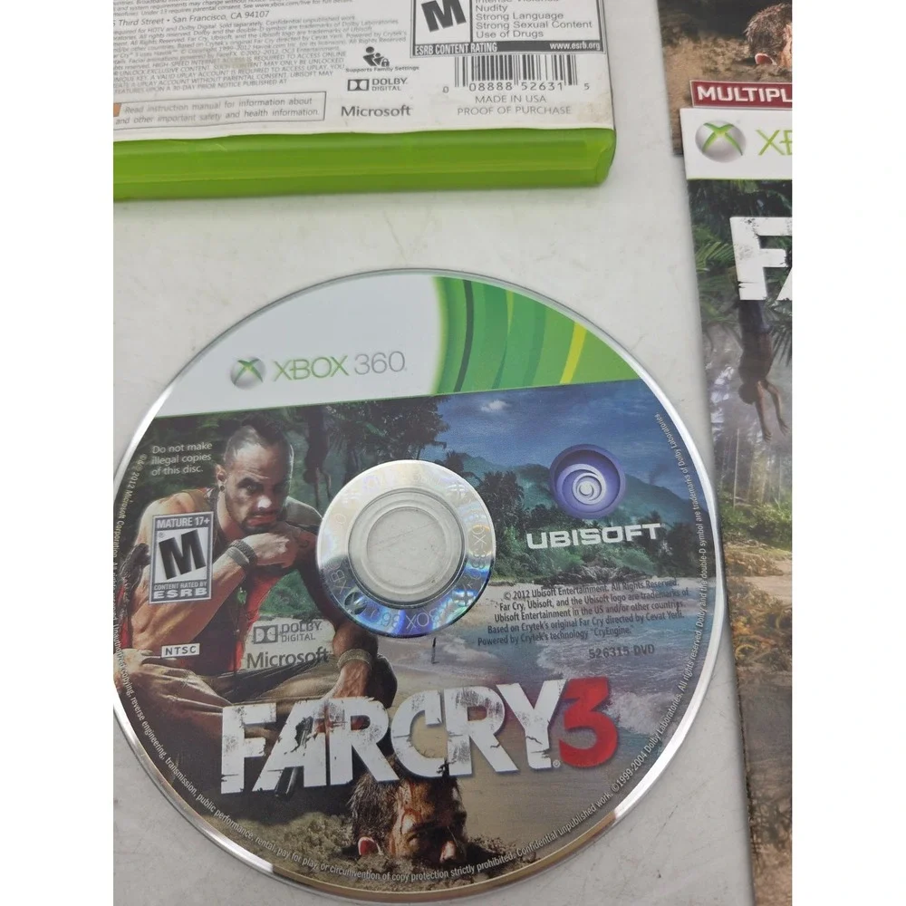 Far Cry 3 (Microsoft Xbox 360, 2012) CIB W/manual - Tested - Very Good